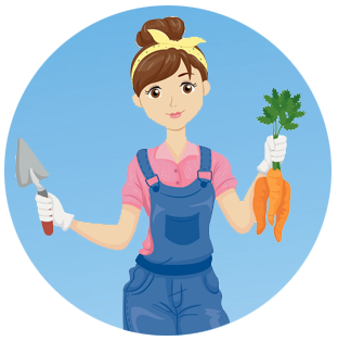 farm girl with carrots